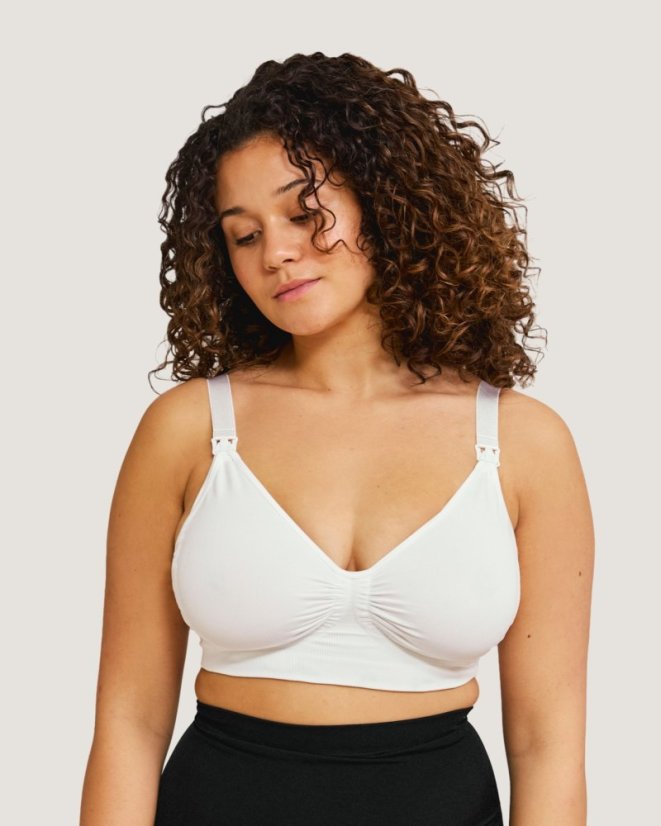 CARRIWELL Mateřská a kojící podprsenka s gelovou kosticí - BÍLÁ - Velikost: L
